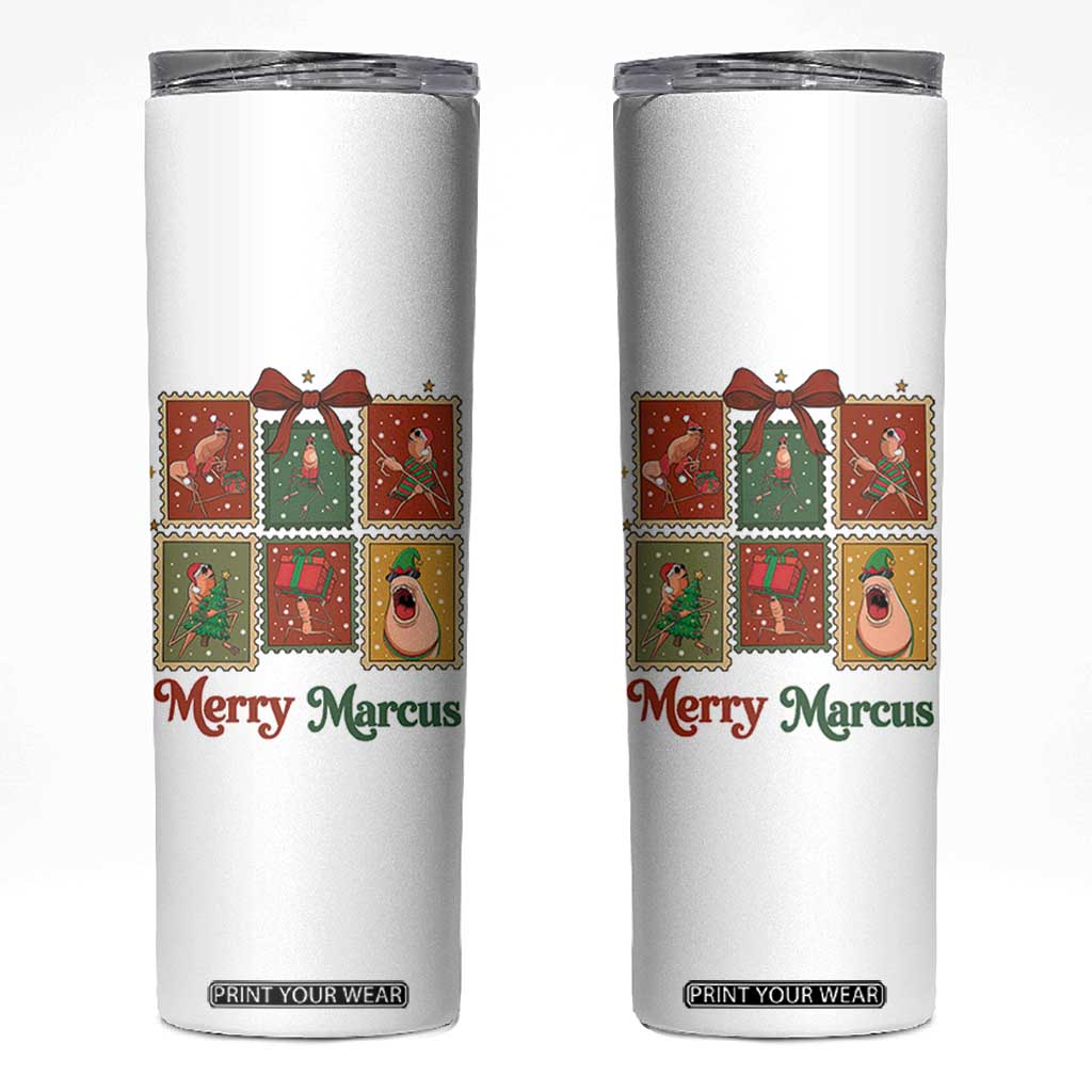 Christmas Marcus The Worm Meme Skinny Tumbler Funny Merry Marcus Gift TS12 White Print Your Wear
