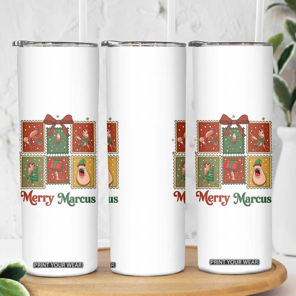 Christmas Marcus The Worm Meme Skinny Tumbler Funny Merry Marcus Gift - Print Your Wear