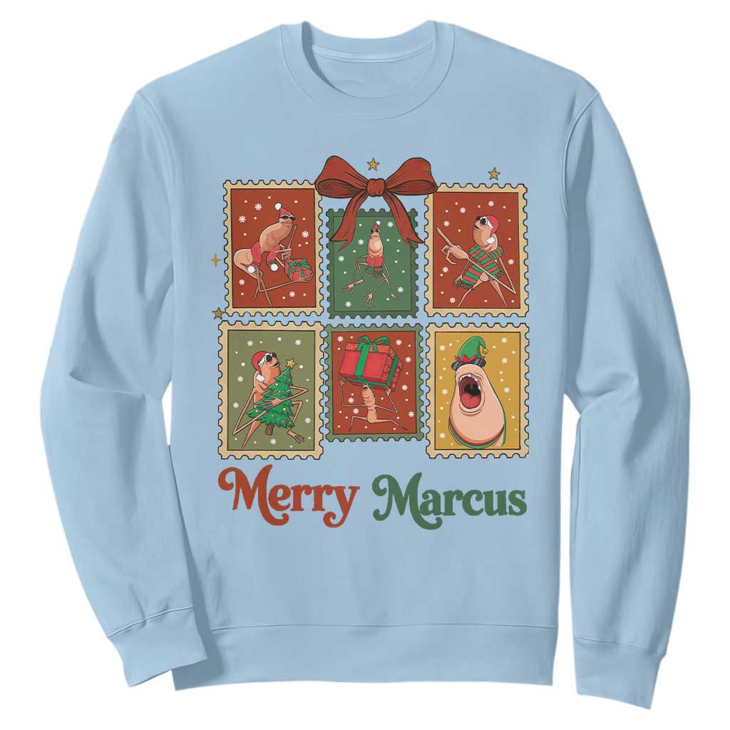 Christmas Marcus The Worm Meme Sweatshirt Funny Merry Marcus Gift TS12 Light Blue Print Your Wear