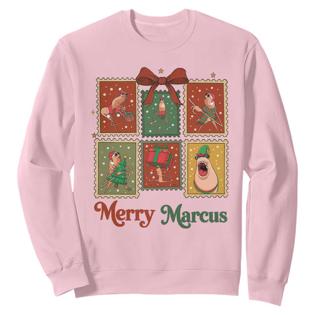 Christmas Marcus The Worm Meme Sweatshirt Funny Merry Marcus Gift TS12 Light Pink Print Your Wear