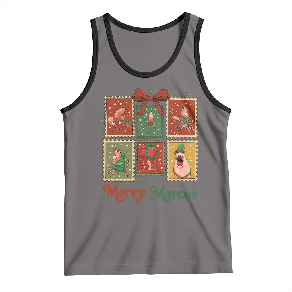 Christmas Marcus The Worm Meme Tank Top Funny Merry Marcus Gift TS12 Deep Heather Black Print Your Wear