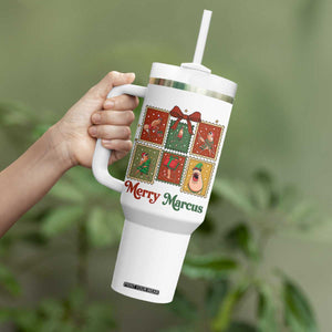 Christmas Marcus The Worm Meme Tumbler With Handle Funny Merry Marcus Gift - Print Your Wear