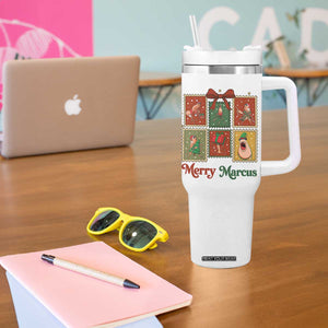 Christmas Marcus The Worm Meme Tumbler With Handle Funny Merry Marcus Gift - Print Your Wear
