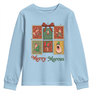 Christmas Marcus The Worm Meme Youth Sweatshirt Funny Merry Marcus Gift TS12 Light Blue Print Your Wear
