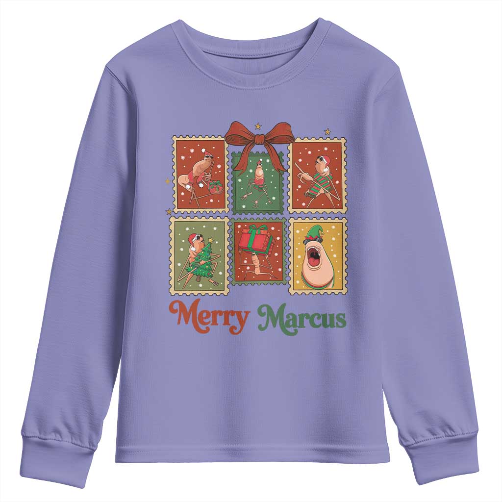 Christmas Marcus The Worm Meme Youth Sweatshirt Funny Merry Marcus Gift TS12 Violet Print Your Wear