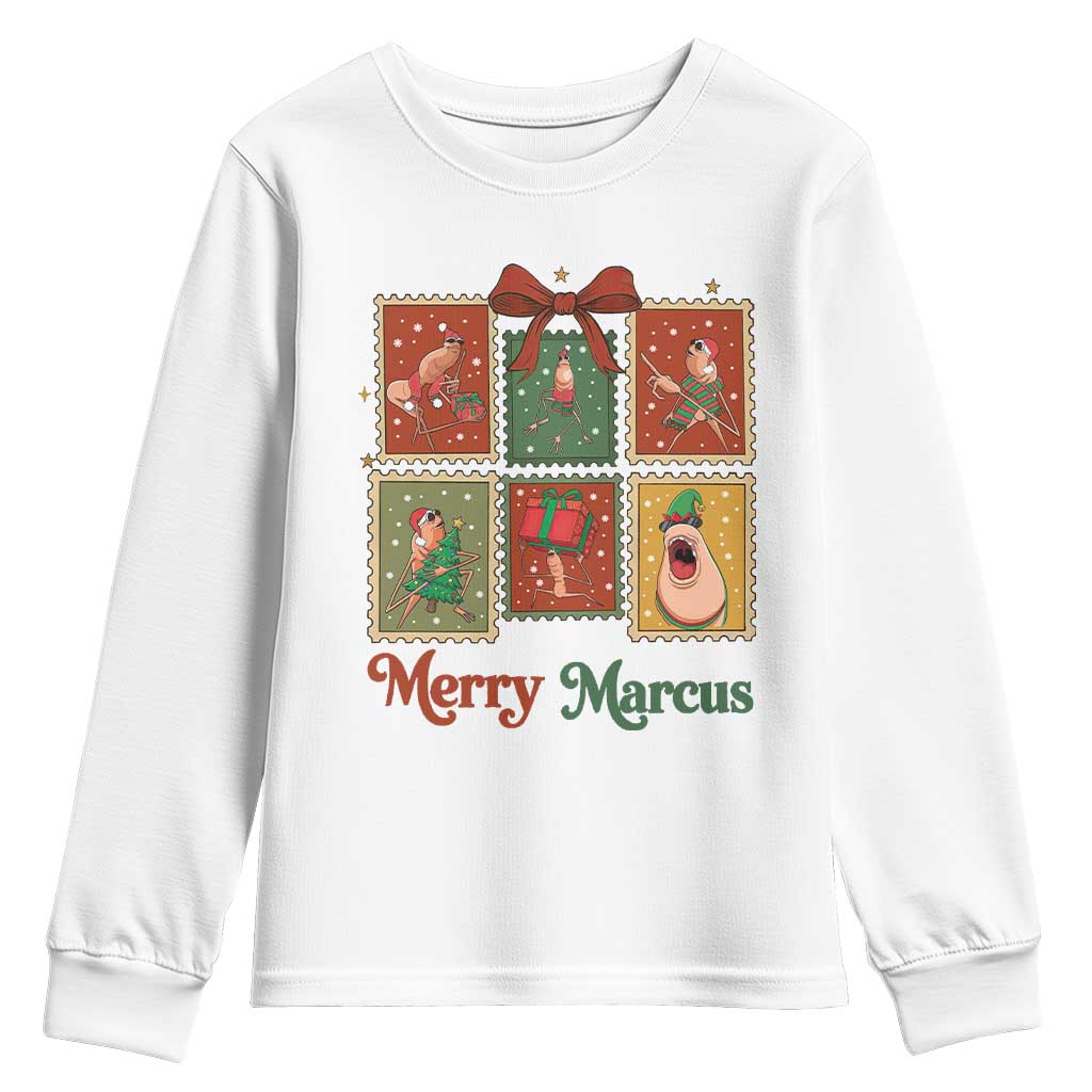 Christmas Marcus The Worm Meme Youth Sweatshirt Funny Merry Marcus Gift TS12 White Print Your Wear