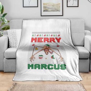 Marcus The Worm Meme Merry Marcus Throw Blanket Funny Ugly Christmas Gift TS12 Print Your Wear