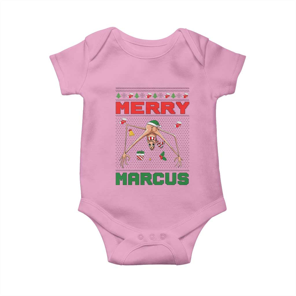 Marcus The Worm Meme Merry Marcus Baby Onesie Funny Ugly Christmas Gift TS12 Light Pink Print Your Wear