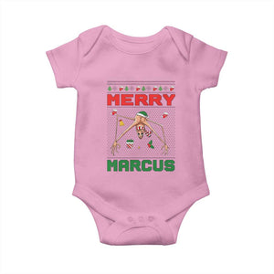 Marcus The Worm Meme Merry Marcus Baby Onesie Funny Ugly Christmas Gift TS12 Light Pink Print Your Wear