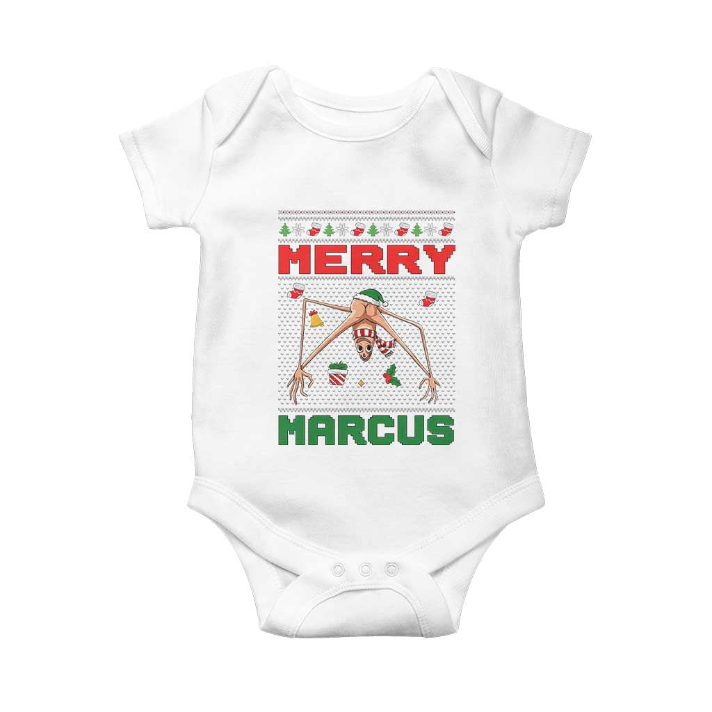 Marcus The Worm Meme Merry Marcus Baby Onesie Funny Ugly Christmas Gift TS12 White Print Your Wear