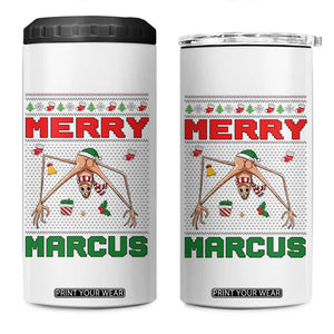 Marcus The Worm Meme Merry Marcus 4 in 1 Can Cooler Tumbler Funny Ugly Christmas Gift - Print Your Wear