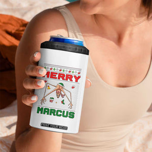 Marcus The Worm Meme Merry Marcus 4 in 1 Can Cooler Tumbler Funny Ugly Christmas Gift - Print Your Wear