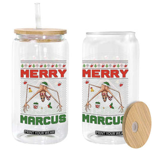 Marcus The Worm Meme Merry Marcus Glass Can Funny Ugly Christmas Gift - Print Your Wear