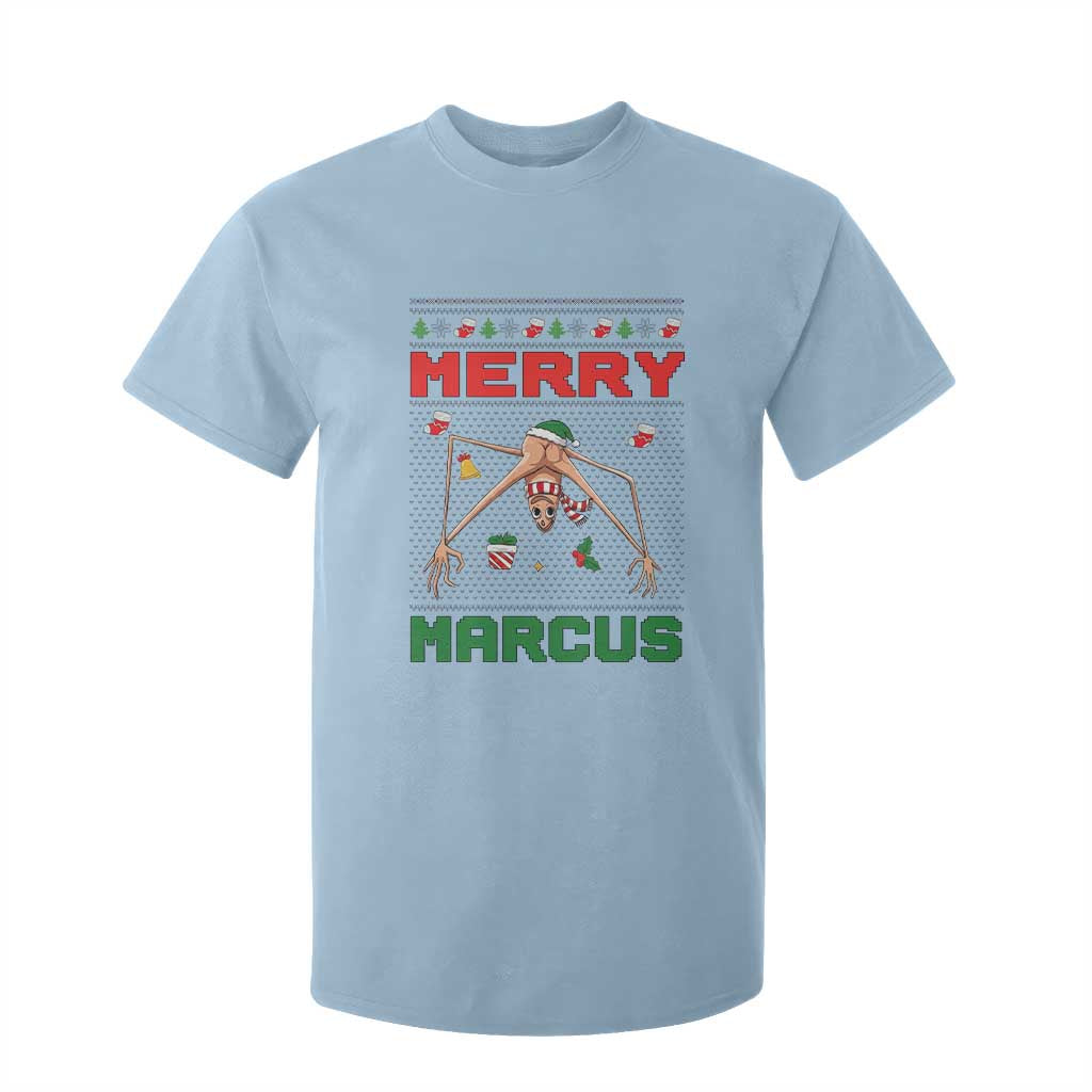 Marcus The Worm Meme Merry Marcus T Shirt For Kid Funny Ugly Christmas Gift TS12 Light Blue Print Your Wear