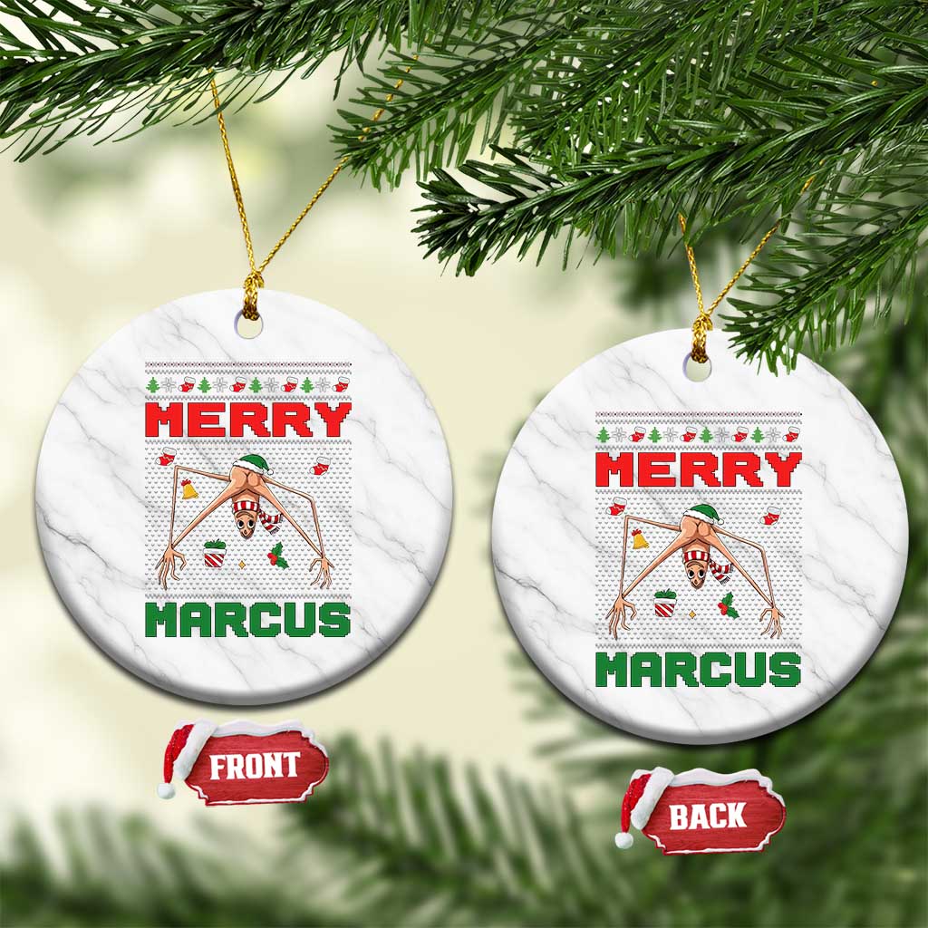 Marcus The Worm Meme Merry Marcus Ceramic Ornament Funny Ugly Christmas Gift TS12 1pc White Marble Print Your Wear