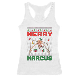 Marcus The Worm Meme Merry Marcus Racerback Tank Top Funny Ugly Christmas Gift TS12 White Print Your Wear