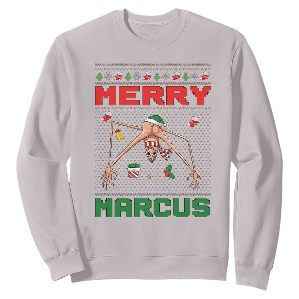 Marcus The Worm Meme Merry Marcus Sweatshirt Funny Ugly Christmas Gift TS12 Ice Gray Print Your Wear
