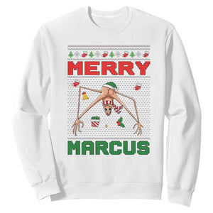 Marcus The Worm Meme Merry Marcus Sweatshirt Funny Ugly Christmas Gift TS12 White Print Your Wear