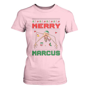 Marcus The Worm Meme Merry Marcus T Shirt For Women Funny Ugly Christmas Gift TS12 Light Pink Print Your Wear