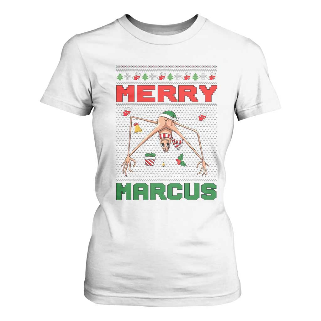 Marcus The Worm Meme Merry Marcus T Shirt For Women Funny Ugly Christmas Gift TS12 White Print Your Wear