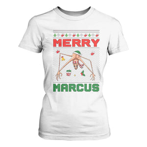 Marcus The Worm Meme Merry Marcus T Shirt For Women Funny Ugly Christmas Gift TS12 White Print Your Wear