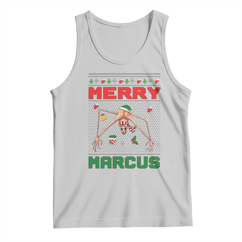 Marcus The Worm Meme Merry Marcus Tank Top Funny Ugly Christmas Gift TS12 Ash Print Your Wear