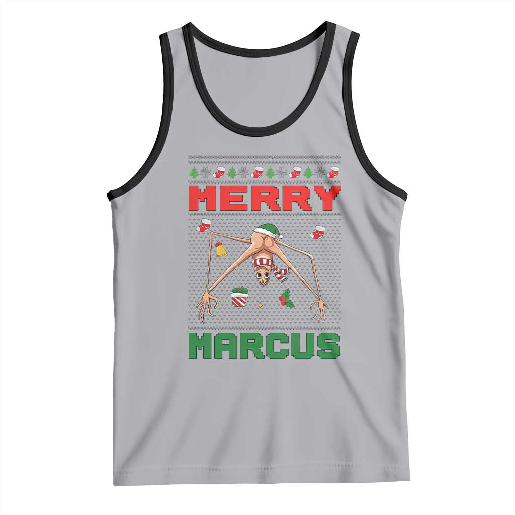 Marcus The Worm Meme Merry Marcus Tank Top Funny Ugly Christmas Gift TS12 Athletic Heather Black Print Your Wear