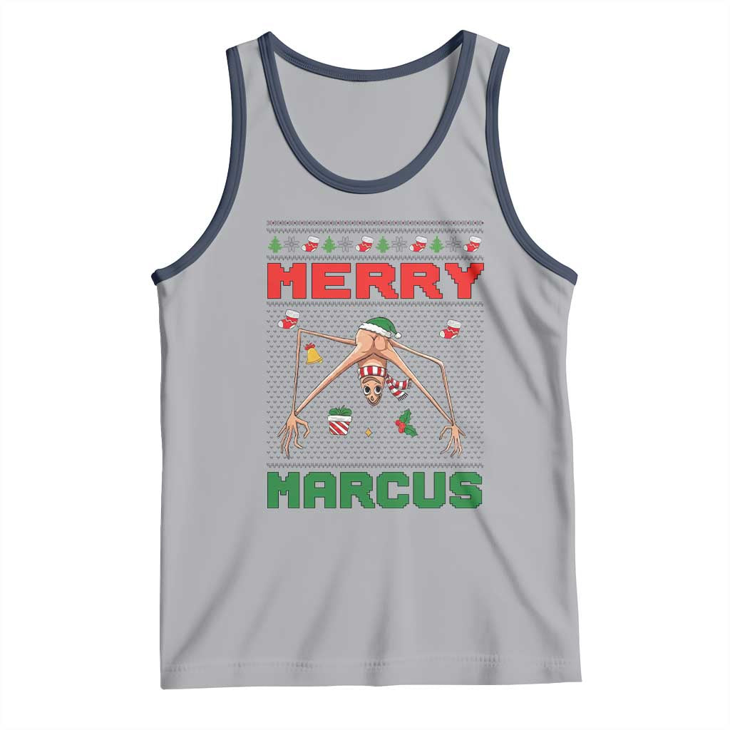Marcus The Worm Meme Merry Marcus Tank Top Funny Ugly Christmas Gift TS12 Athletic Heather Navy Print Your Wear