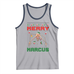 Marcus The Worm Meme Merry Marcus Tank Top Funny Ugly Christmas Gift TS12 Athletic Heather Navy Print Your Wear