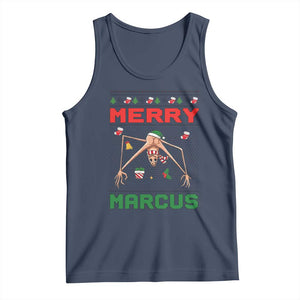 Marcus The Worm Meme Merry Marcus Tank Top Funny Ugly Christmas Gift TS12 Navy Print Your Wear