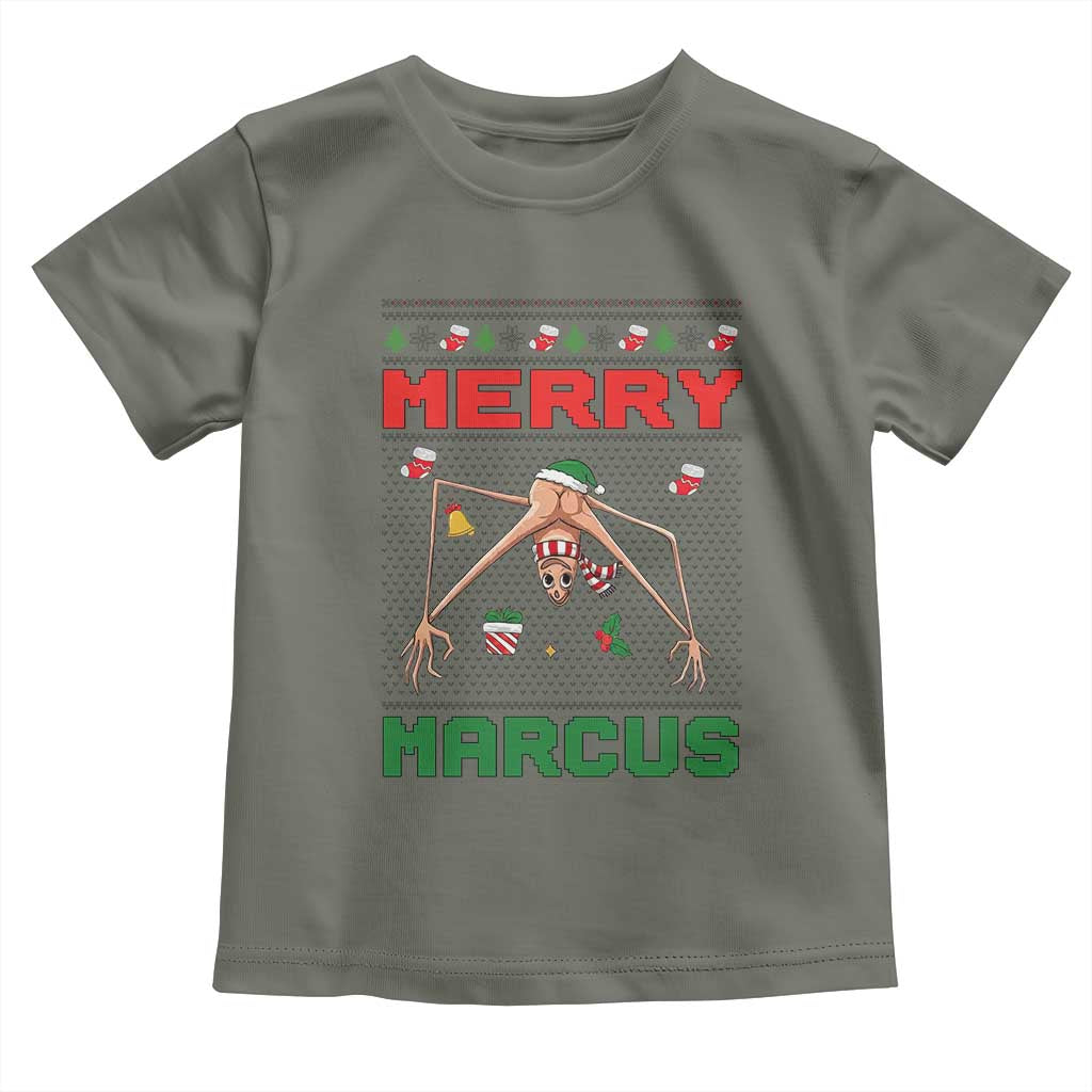 Marcus The Worm Meme Merry Marcus Toddler T Shirt Funny Ugly Christmas Gift TS12 Military Green Print Your Wear