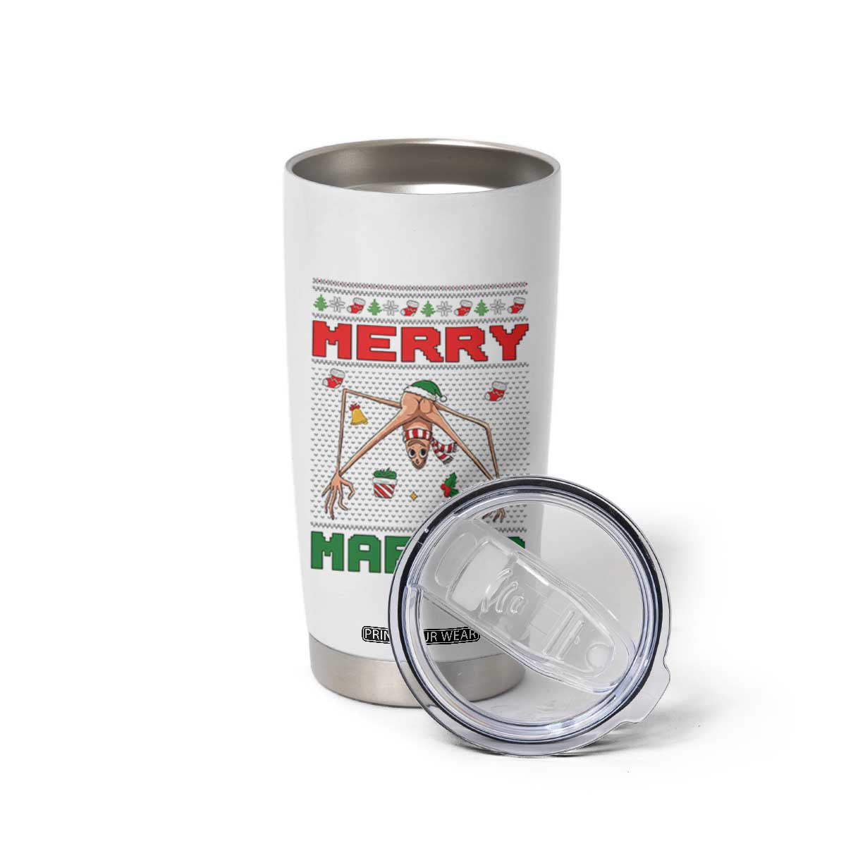 Marcus The Worm Meme Merry Marcus Tumbler Cup Funny Ugly Christmas Gift - Print Your Wear