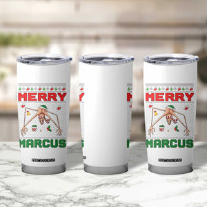 Marcus The Worm Meme Merry Marcus Tumbler Cup Funny Ugly Christmas Gift - Print Your Wear