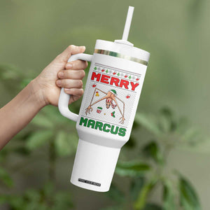 Marcus The Worm Meme Merry Marcus Tumbler With Handle Funny Ugly Christmas Gift TS12 Print Your Wear