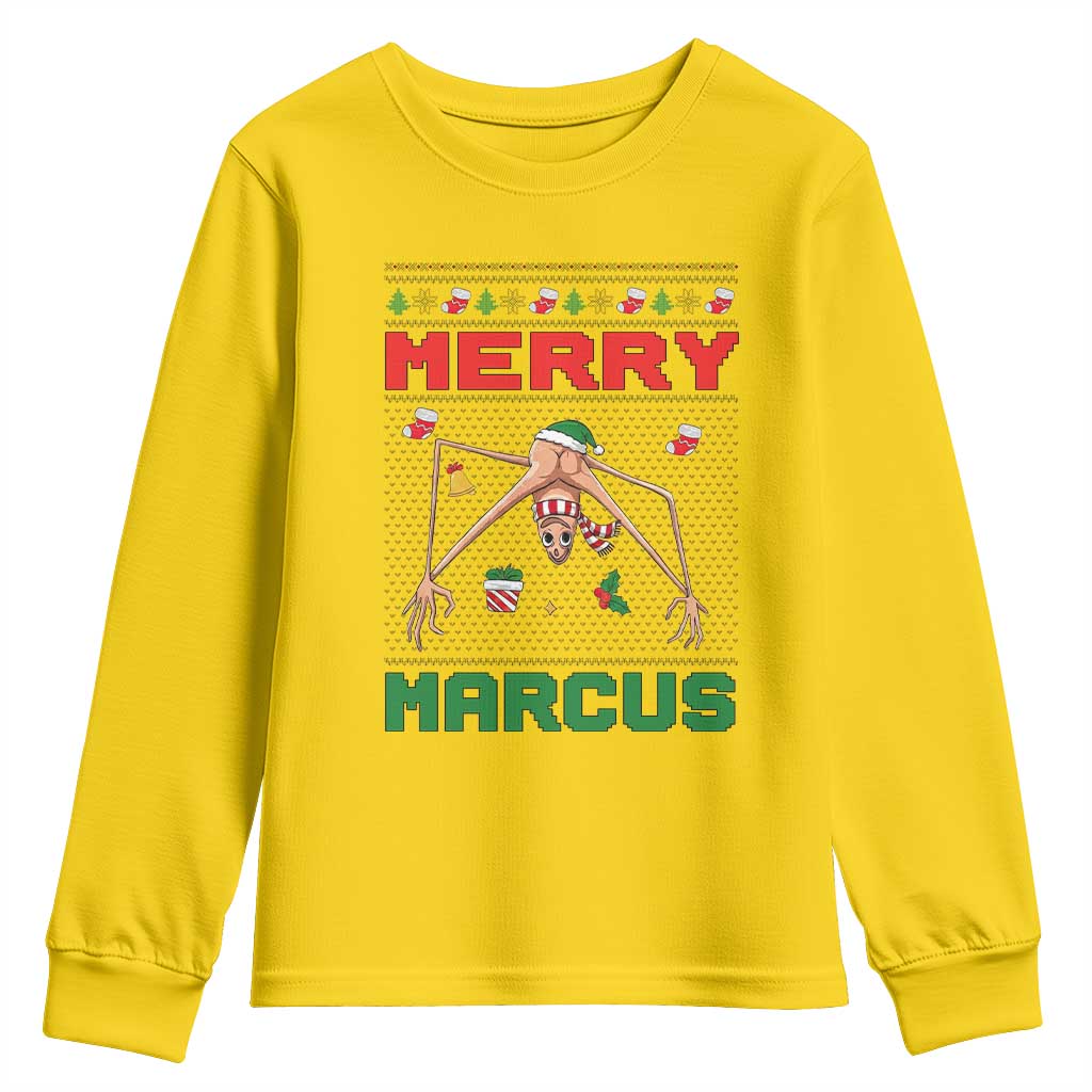 Marcus The Worm Meme Merry Marcus Youth Sweatshirt Funny Ugly Christmas Gift TS12 Daisy Print Your Wear