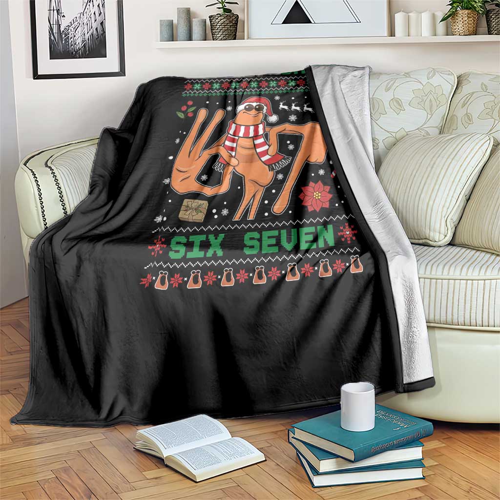 Marcus Says Six Seven Throw Blanket Funny Ugly Christmas Meme Gift TS12 Print Your Wear