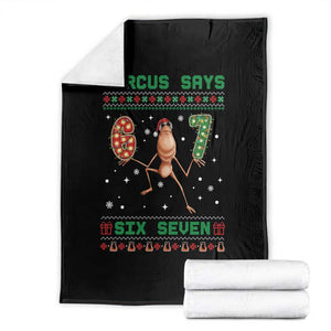 Marcus Says Six Seven Meme Christmas Ugly Sweater Throw Blanket Trendy Tiktok Gift TS12 Black Print Your Wear
