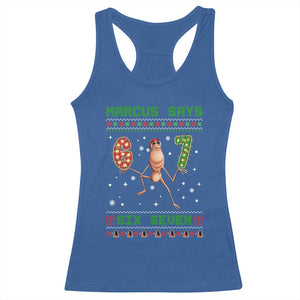 Marcus Says Six Seven Meme Christmas Ugly Sweater Racerback Tank Top Trendy Tiktok Gift TS12 Royal Blue Print Your Wear