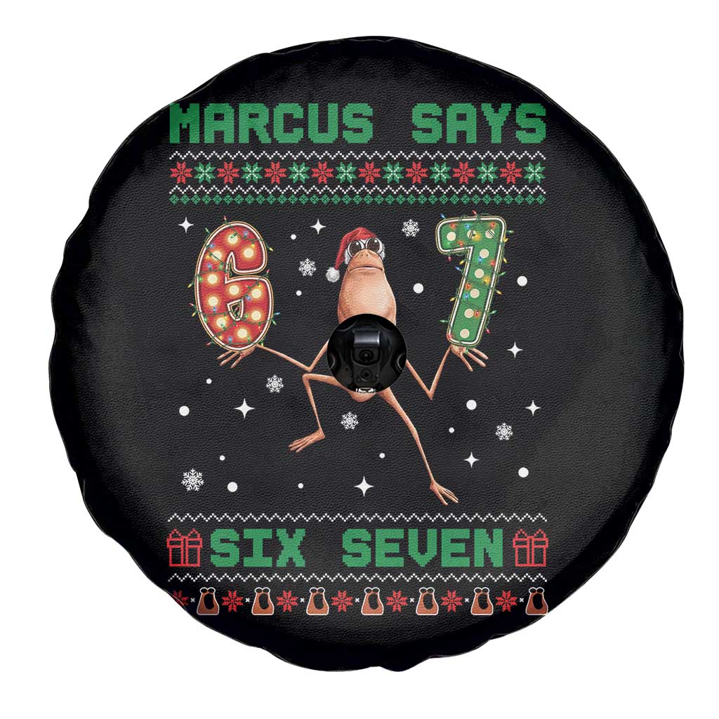 Marcus Says Six Seven Meme Christmas Ugly Sweater Spare Tire Cover Trendy Tiktok Gift TS12 Print Your Wear