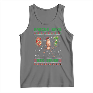 Marcus Says Six Seven Meme Christmas Ugly Sweater Tank Top Trendy Tiktok Gift TS12 Black Heather Print Your Wear