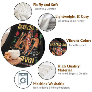 Funny Gen Z Alpha Ugly Christmas Gift Throw Blanket Marcus Says Six Seven TS12 Print Your Wear