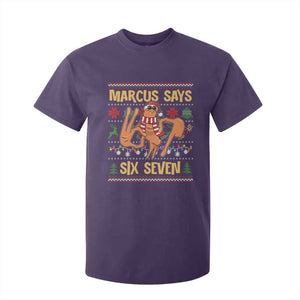 Funny Gen Z Alpha Ugly Christmas Gift T Shirt For Kid Marcus Says Six Seven TS12 Purple Print Your Wear