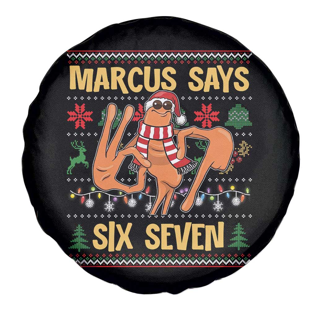 Funny Gen Z Alpha Ugly Christmas Gift Spare Tire Cover Marcus Says Six Seven TS12 Print Your Wear
