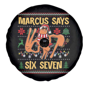 Funny Gen Z Alpha Ugly Christmas Gift Spare Tire Cover Marcus Says Six Seven TS12 Print Your Wear