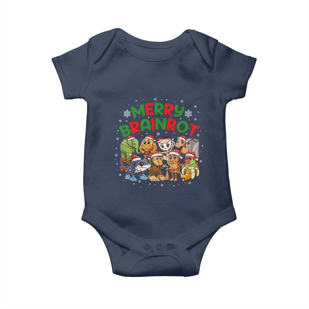 Gen Z Italian Merry Brainrot Christmas Baby Onesie Meme Holiday Gift TS12 Navy Print Your Wear