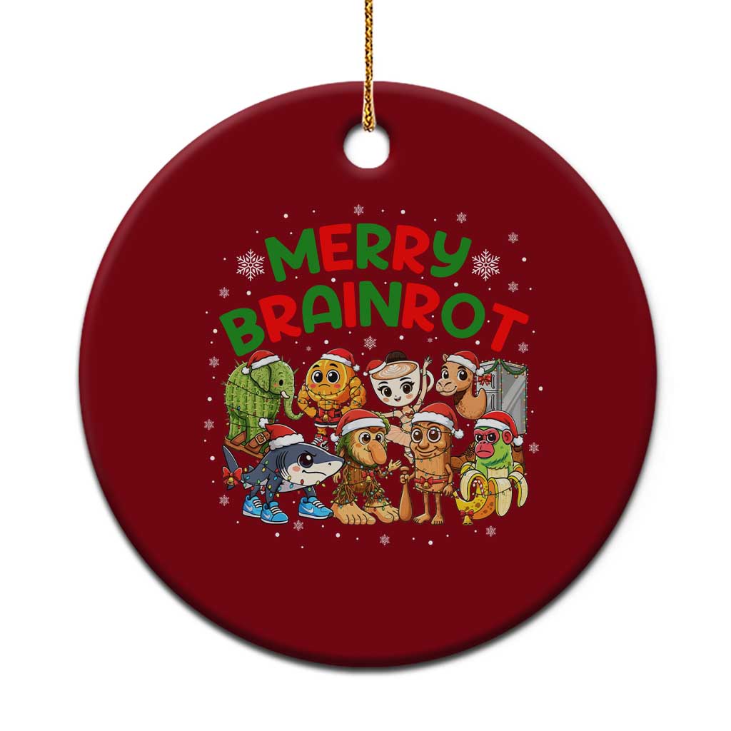 Gen Z Italian Merry Brainrot Christmas Ceramic Ornament Meme Holiday Gift TS12 1pc Red Print Your Wear