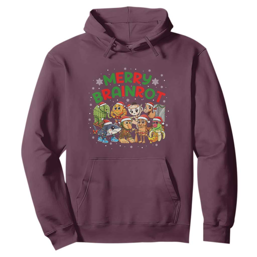 Gen Z Italian Merry Brainrot Christmas Hoodie Meme Holiday Gift TS12 Maroon Print Your Wear