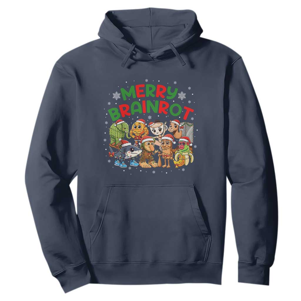Gen Z Italian Merry Brainrot Christmas Hoodie Meme Holiday Gift TS12 Navy Print Your Wear