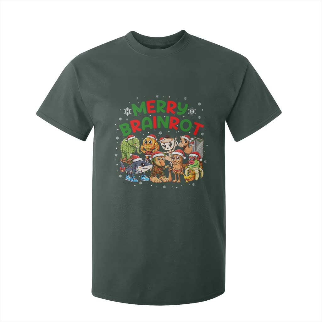 Gen Z Italian Merry Brainrot Christmas T Shirt For Kid Meme Holiday Gift TS12 Dark Forest Green Print Your Wear