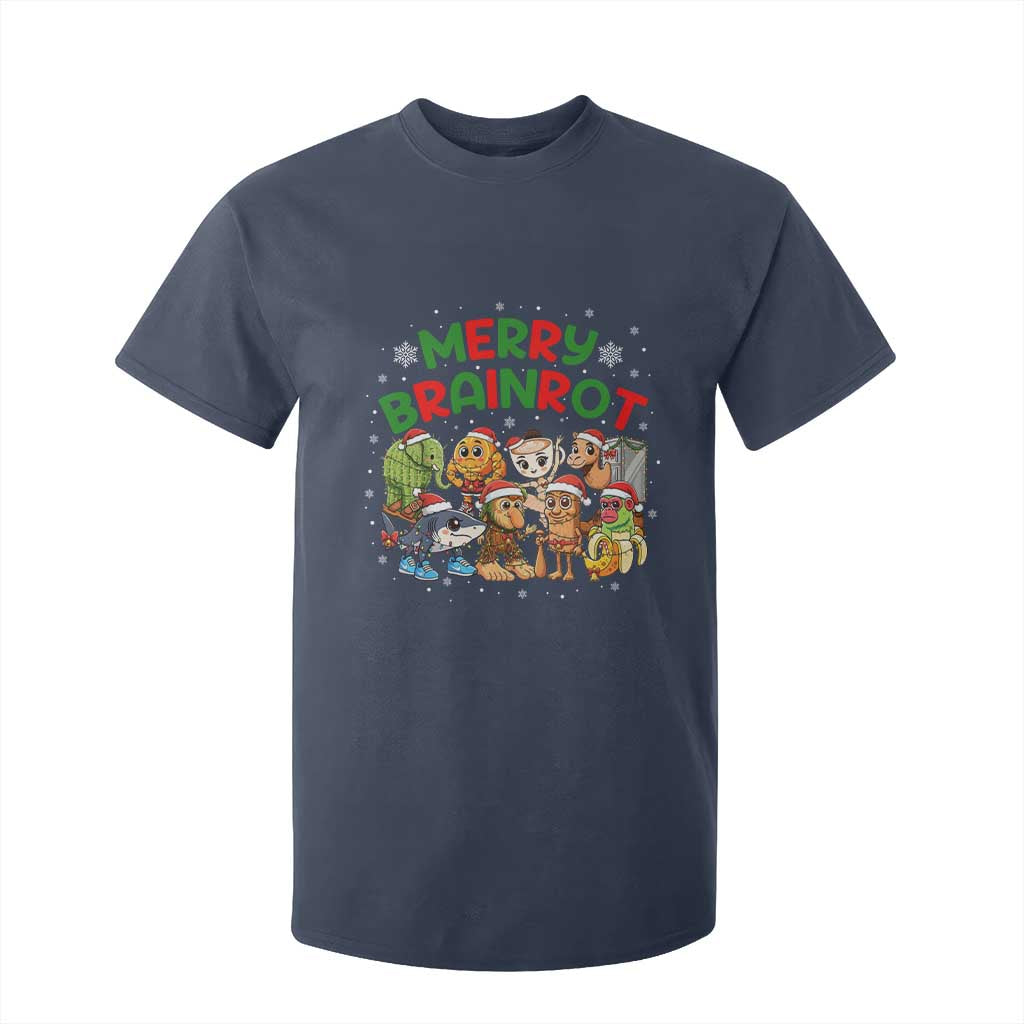 Gen Z Italian Merry Brainrot Christmas T Shirt For Kid Meme Holiday Gift TS12 Navy Print Your Wear